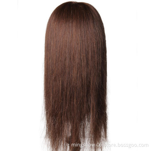 Professional Hairdressing Training Mannequin Practice Head Black Hair Dolls Barber Salon Hairstyling Training Manikin Heads
